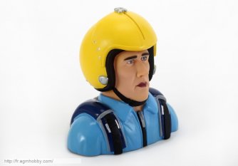 Pilote Mâle d'échelle 1/3 avec Chapeau Jaune Costume bleu G-005