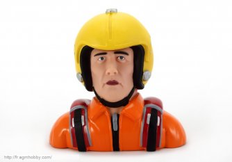 Figure de pilote mâle d'échelle 1/3 pour avion RC avec Chapeau jaune Costume Orange